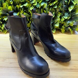 Black Leather Ankle Boots